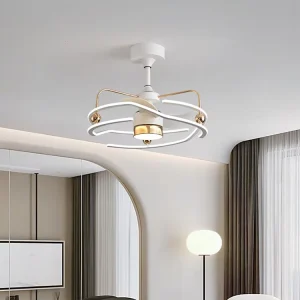 Quiet Interior Decoration LED Lighting Office Home Living Room Nordic Modern Ceiling Fan With Remote Control