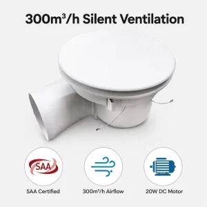 Quiet Minimalist Waterproof Ceiling Exhaust Fan with Easy Installation for Household Use in Bathroom Kitchen & Toilet