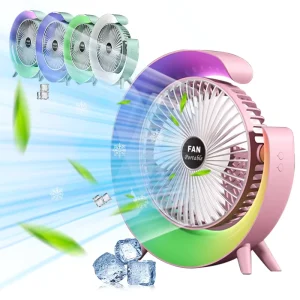 Quiet Portable Fan Small Powerful 3 Speed USB Rechargeable Mini Personal Cooling for Desk Table Home Office