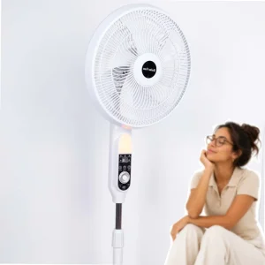 Quiet Rechargeable Home Height Long Battery Runtime Wide Angle Adjustment 16 Inch Solar Fan with Remote Control