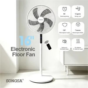 Quiet Standing Fan Remote Control 8 Speed Timer Vertical Floor Fan Household Pedestal Stand Fan