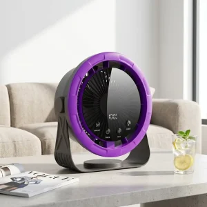 Quiet USB Rechargeable Fan With Adjustable Color Temperature Timer Function Portable Personal Desktop Fan for Bedroom Dorm