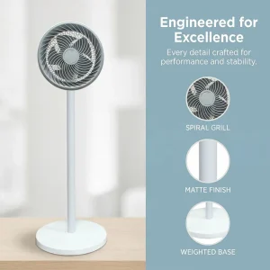 Quiet Vertical Stand Air Circulation Fan Adjustable Height Plastic Construction Cross Border Desktop Air Circulation Fan
