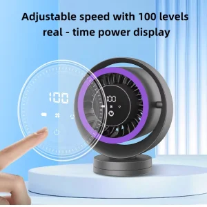 Quiet Wall Mounted Desk Fan Digital Display Rechargeable USB Fan High Speed Portable Fan for Home Office Kitchen Travel Camping