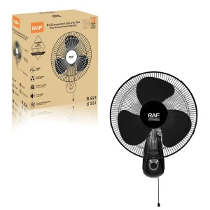 RAF 400W Wall Mounted Electric Fan Ventilador Eléctrico De Pared With 3 PP Blades Three Speed Levels Low Noise Cooling