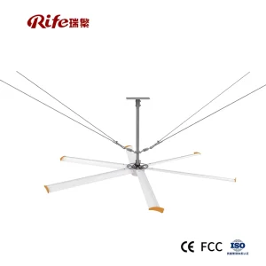 RDS 24 Large Airflow Circulation Industrial Commercial Ceiling Energy Saving Ventilation HVLS Fan Steel Blades Remote