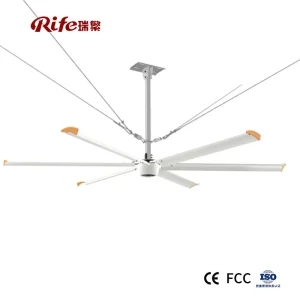 RDS35 Lights HVLS Energy Saving Motor Large Airflow Circulation Industrial Commercial Ceiling Fan for Gyms Sports