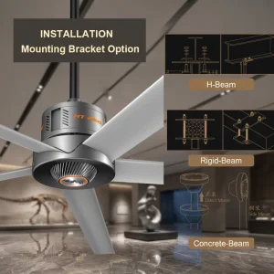 RTFANS 10ft HVLS Industrial Cooling Ceiling Fan Large Ceiling Fan Factory Greenhouse Commercial Big Ass Ceiling Fan