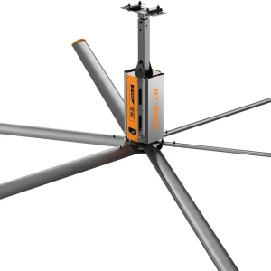 RTFANS 24ft HVLS Industrial Ceiling Fan 6 Blades Low Noise Air Cooling with 220v Motor