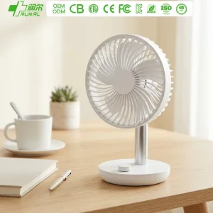 RUNAL 5V Small Silent Plastic Mechanical Home Desktop Tabletop DC Motor Air Cooling Rechargeable USB Fan with Battery Spanish