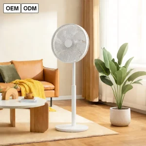 RUNAL Electric Plastic Rechargeable Battery Air Cooling Floor Standing Fan Remote Control Adjustable Height for Household Use