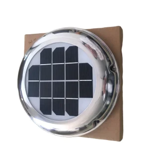 RV Boat Stainless Steel Solar Ventilation Fan Rechargeable Lithium Battery 2500mAh Air Intake Exhaust Custom Brushless DC Motor