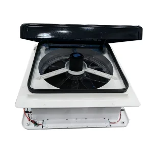 RV Roof Vent Factory 340x340mm 12V 24V Rain Sensor Electric Roof Hatches with LED Lights Remote Control Caravan Exhaust Fan Vent