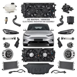 Radiator Cooling Fan and Shroud Assembly for Tesla Model S Replace OE 6007614 6008358