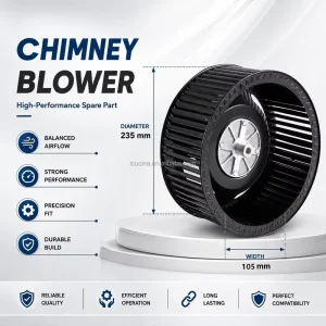 Range Hood Metal Impeller Cooker Hood Motor Fan Chimney air Blower Dia216x 105mm Chimney Blower