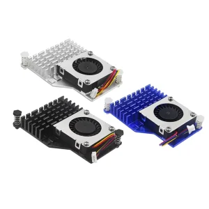 Raspberry Pi 5 Active Cooler Aluminum Heatsink PWM Speed Adjustable Fan Black Silver Blue Cooling Radiator for RPI 5