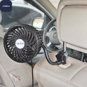 Rear Seat Car Fan 2-Speed 360 Rotation ABS Material 60dB Quiet Cooling for Sedans SUV RV Trucks
