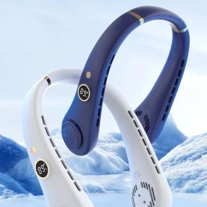 Rechargeable 1500mAh Portable Bladeless Neck Fan Hands Free Cooling for Car Outdoor & RV Use 5 Speed Settings