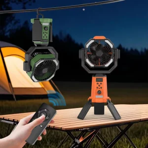 Rechargeable 20000mAh Solar Camping Fan Cooling Stand Table Desk Fan Electrical Standing Retractable Outdoor Fan