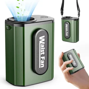 Rechargeable 4000mAh Portable Personal Waist Fan with 4 Speeds Handheld Wearable Cooling Neck Fan Outdoor 3 in 1 Design