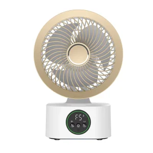 Rechargeable 8000mAh Battery Smart Voice Operation Air Circulation Fan Oscillating Five Gear Speed Portable Fan with Lamp