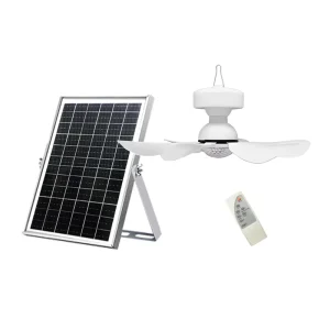 Rechargeable Battery Solar Ceiling Fan with LED Lighting