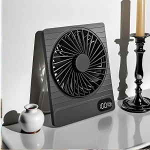 Rechargeable Desktop Fan 5 Speed Adjustable Ultra Quiet Mini Air Cooler Slim Foldable Portable for Home Office RV