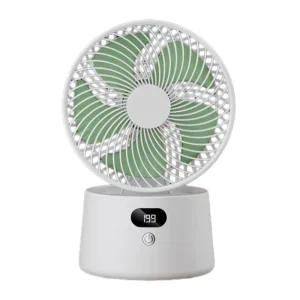 Rechargeable Digital Display Bladeless Fan 2000mAh 199 Stepless Speed Brushless Motor Type C Portable Adjustable Table Fan Car