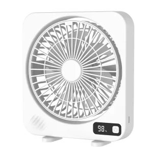 Rechargeable Digital Display Brushless Motor 5 Speed Wind Speed Desktop Small Fan Dormitory Household Mini Table Fan Fan