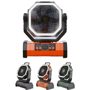 Rechargeable F6 Portable 20000mAh USB Waterproof Standing Fan Remote Control Outdoor Camping Fan with Light for Hotel