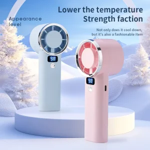 Rechargeable Fan 3000mAh Portable Fan Handheld Fan Cooling Ice Fan Cold Air Fan Foldable Folding Mini Fan Hand Fan Wearable Fans