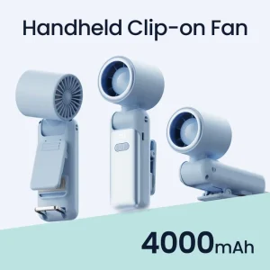 Rechargeable Foldable Clip on Handheld Fan High Speed Personal Battery Cooling Portable Mini Handy Fan