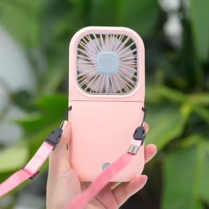 Rechargeable Foldable Neck Fan with 3000mAh Battery Portable USB Hands-Free Necklace Fan for Car and Outdoor Use