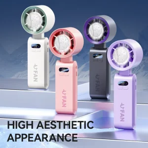 Rechargeable Handheld Fan with Long Battery Life Foldable Adjustable Wind Speed Portable for Home Office Car RV Travel Outdoor