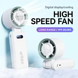 Rechargeable Handheld Mini Portable Fan with Power Bank Function Foldable Wearable USB for Indoor Outdoor RV Car Use