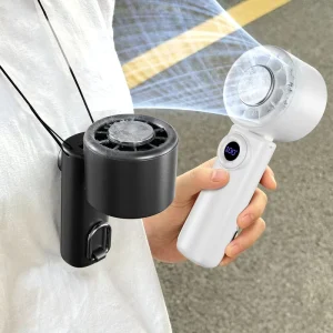 Rechargeable High Speed Portable Hand Fan Wearable and Handheld Ice Cooling Fan for Outdoor and Daily Use