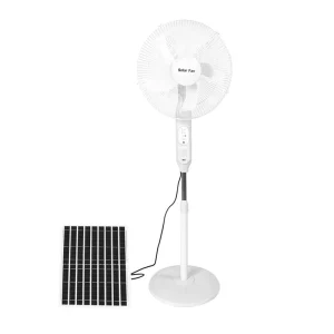 Rechargeable Home Power Standing Electric Light 16 Inch Led Usb Battery Dc Powered Stand Solar Fan With Solar Panel 5V Output