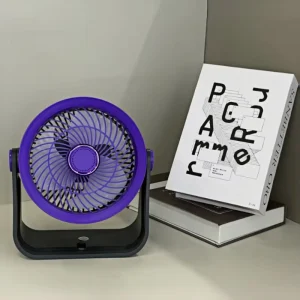Rechargeable Low Noise Brushless Motor Household Outdoor Hotel Desktop USB Circulation Fan with Warm Night Light for Car RV Use
