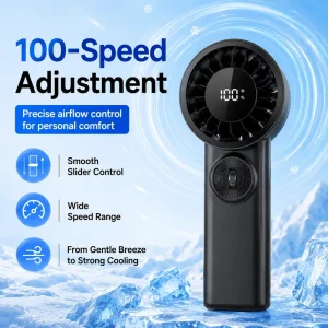 Rechargeable Mini Handheld Fan Portable Cooling Fan with Foldable Design Type C Charging 3600mAh Battery