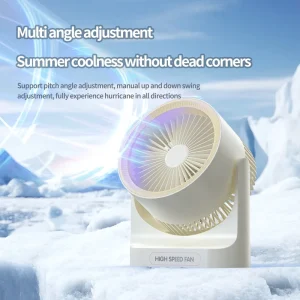 Rechargeable Plastic Desktop Fan Wall mounted Portable Smart Remote controlled 6000mAh Battery Low Noise Small Desktop Fan