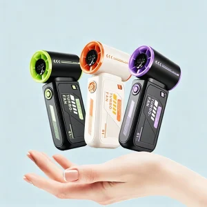 Rechargeable Pocket Fan Turbo 19k RPM 100-Speed Stepless Control 3600mAh Smart Digital Display Mini Handheld Cooling Fan