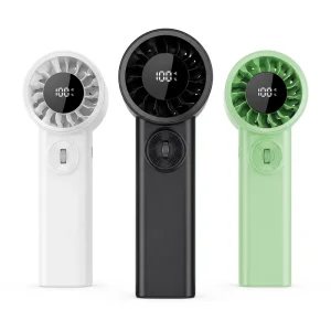 Rechargeable Portable Handheld Fan Mini Cooling Fan with Adjustable Wind Speed LED Digital Display Long Battery Life