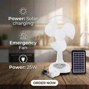 Rechargeable Save Energy Solar Fans with Lithium Battery Solar Cool Standing Fan with Solar Panel Powered