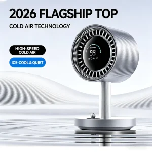 Rechargeable Small Oscillating Desk Fan 100 Speeds Sliding Adjustment Digital Display Turbo Table Fan 6000mAh