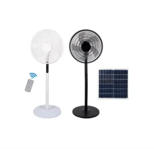 Rechargeable Solar 12.9 Inch Outdoor Floor Fan with Remote Control Plastic Construction DC Motor Rechargeable Battery