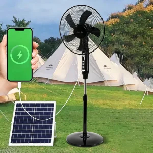 Rechargeable Solar Fan Portable Waterproof Outdoor Lighting Floor Standing Fan for Household