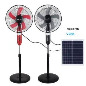 Rechargeable Solar Powered Stand Fan 16 18 Inch With Remote button Control AC DC Solar Charging Pedestal Fan