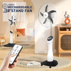 Rechargeable Solar Stand Fan 18 Inch/16 Inch Remote Control Solar Floor Fan