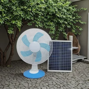 Rechargeable Solar Ventilation Fan Household Floor Fan DC Motor Plastic Mechanical Oscillating for Hotel Outdoor Use