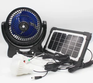 Rechargeable Table Fan 7 Inch Solar Fan Mini Small Desk With LED Light LED Bulbs Solar Panel Lithium Battery FD18 A for Portable